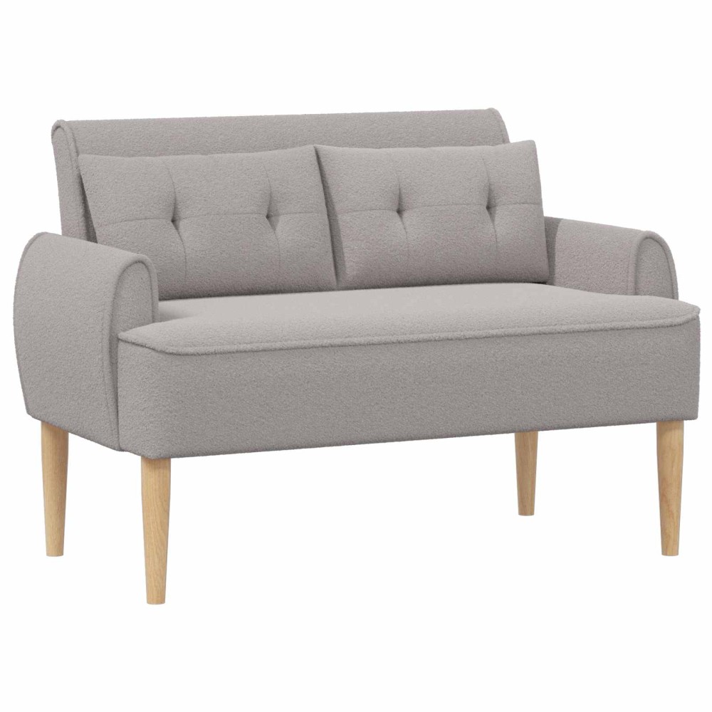 vidaXL Love seat με κουμπιά Ανοιχτό γκρι 117 x 67 x 77 εκ. Μπουκλέ