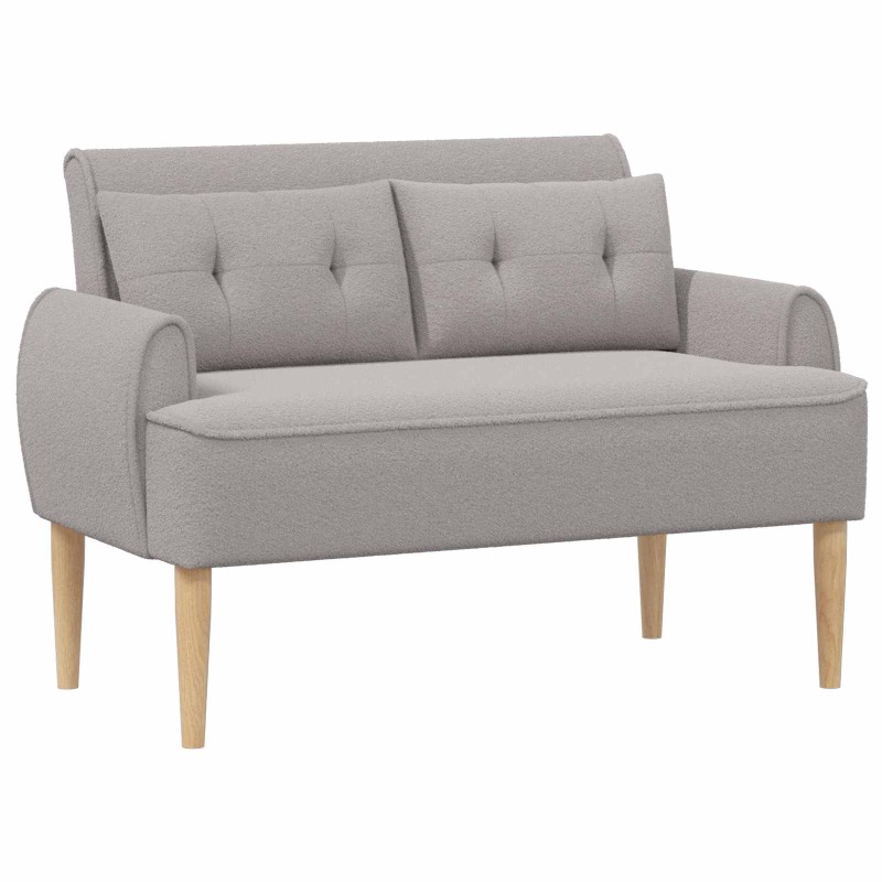 vidaXL Love seat με κουμπιά Ανοιχτό γκρι 117 x 67 x 77 εκ. Μπουκλέ