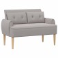 vidaXL Love seat με κουμπιά Ανοιχτό γκρι 117 x 67 x 77 εκ. Μπουκλέ