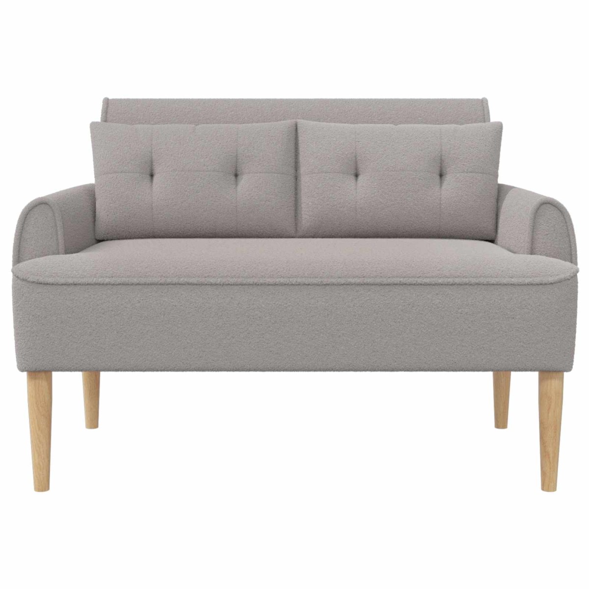 vidaXL Love seat με κουμπιά Ανοιχτό γκρι 117 x 67 x 77 εκ. Μπουκλέ