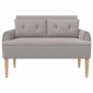 vidaXL Love seat με κουμπιά Ανοιχτό γκρι 117 x 67 x 77 εκ. Μπουκλέ