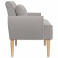 vidaXL Love seat με κουμπιά Ανοιχτό γκρι 117 x 67 x 77 εκ. Μπουκλέ