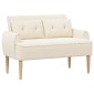 vidaXL Love seat με κουμπιά Κρεμ 117 x 67 x 77 εκ. Μπουκλέ