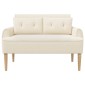 vidaXL Love seat με κουμπιά Κρεμ 117 x 67 x 77 εκ. Μπουκλέ