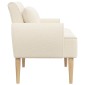 vidaXL Love seat με κουμπιά Κρεμ 117 x 67 x 77 εκ. Μπουκλέ