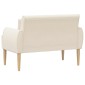 vidaXL Love seat με κουμπιά Κρεμ 117 x 67 x 77 εκ. Μπουκλέ