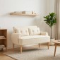 vidaXL Love seat με κουμπιά Κρεμ 117 x 67 x 77 εκ. Μπουκλέ