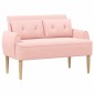 vidaXL Love seat με κουμπιά Ροζ 117 x 67 x 77 εκ. Μπουκλέ