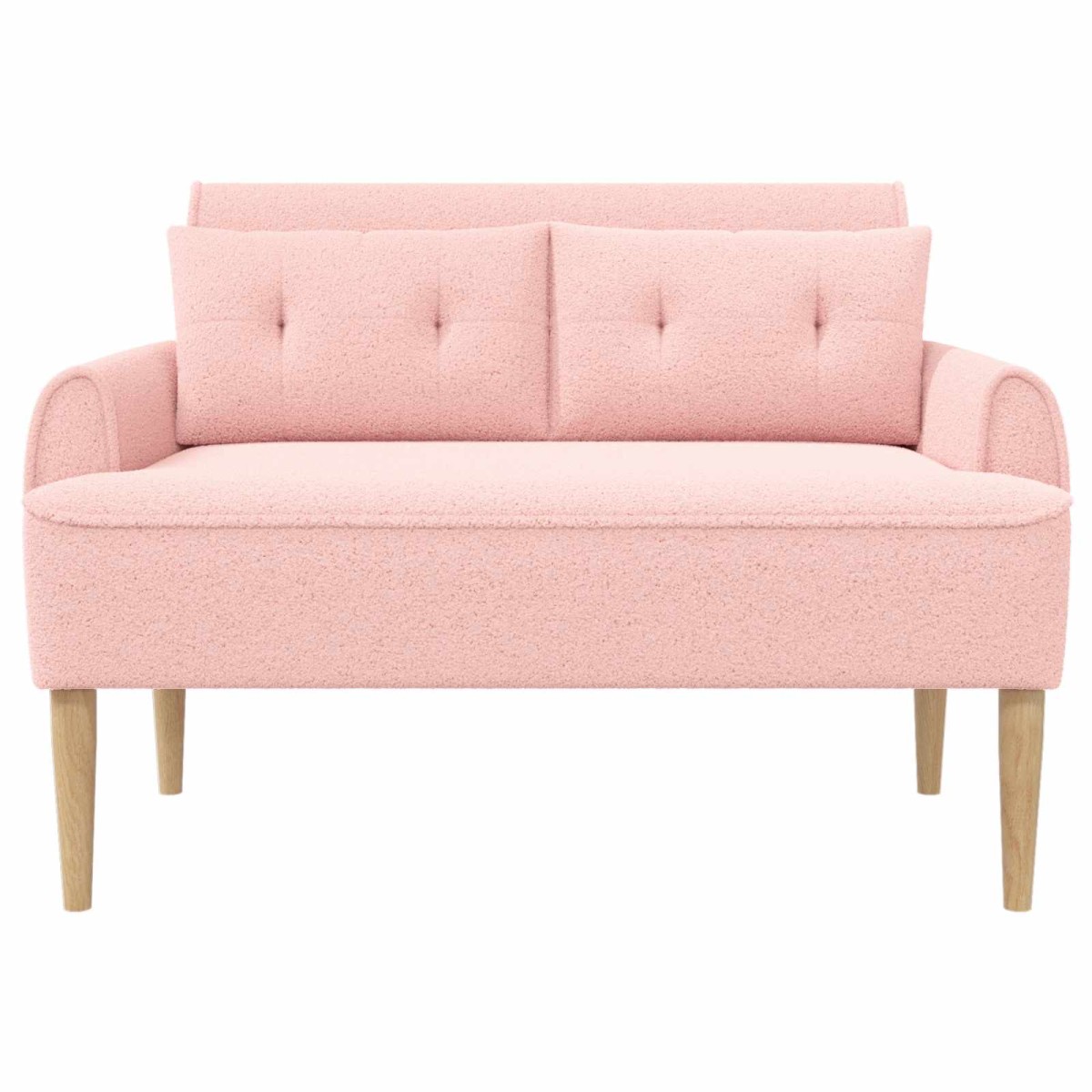vidaXL Love seat με κουμπιά Ροζ 117 x 67 x 77 εκ. Μπουκλέ