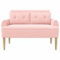 vidaXL Love seat με κουμπιά Ροζ 117 x 67 x 77 εκ. Μπουκλέ