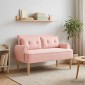 vidaXL Love seat με κουμπιά Ροζ 117 x 67 x 77 εκ. Μπουκλέ