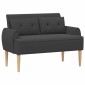 vidaXL Love seat με κουμπιά Σκούρο Γκρι 117 x 67 x 77 εκ. Μπουκλέ