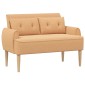 vidaXL Love seat με κουμπιά Μπεζ 117 x 67 x 77 εκ. Μπουκλέ