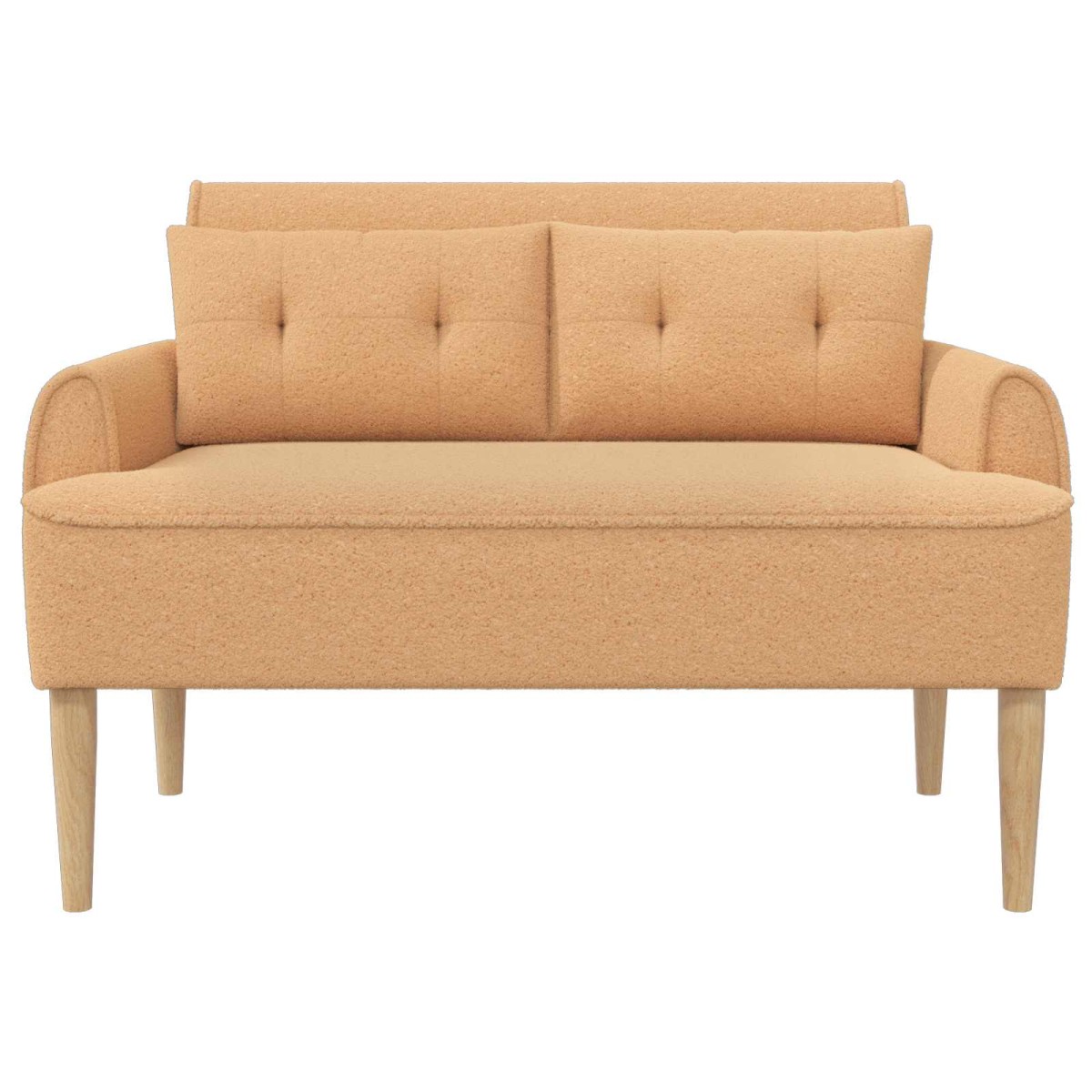 vidaXL Love seat με κουμπιά Μπεζ 117 x 67 x 77 εκ. Μπουκλέ