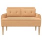 vidaXL Love seat με κουμπιά Μπεζ 117 x 67 x 77 εκ. Μπουκλέ