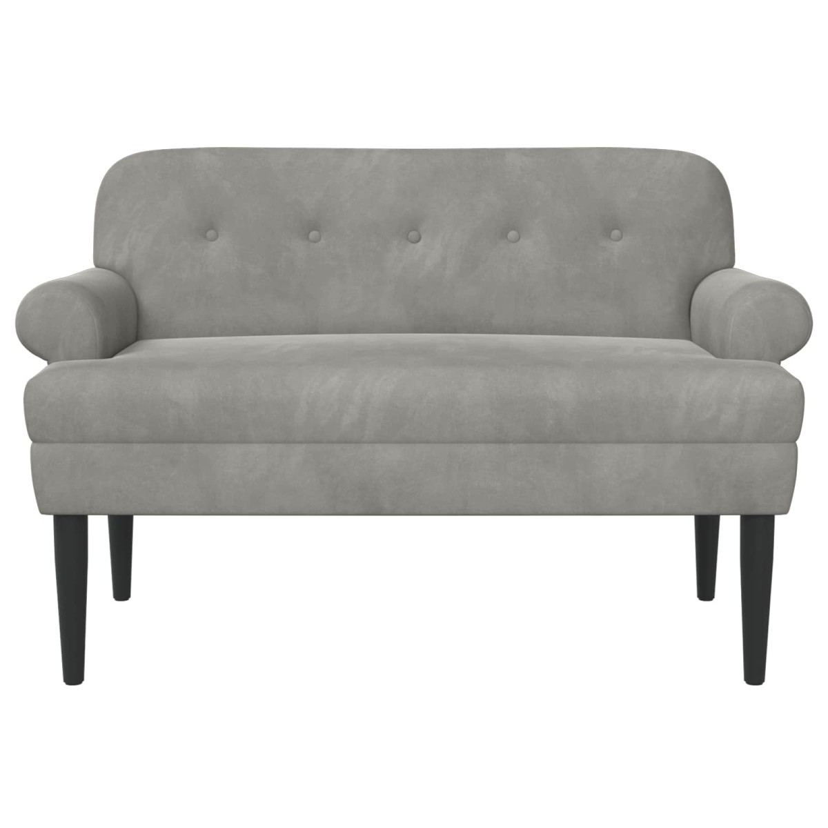 vidaXL Love seat με κουμπιά Ανοιχτό γκρι 120 x 66 x 78 εκ. Βελούδο