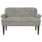vidaXL Love seat με κουμπιά Ανοιχτό γκρι 120 x 66 x 78 εκ. Βελούδο