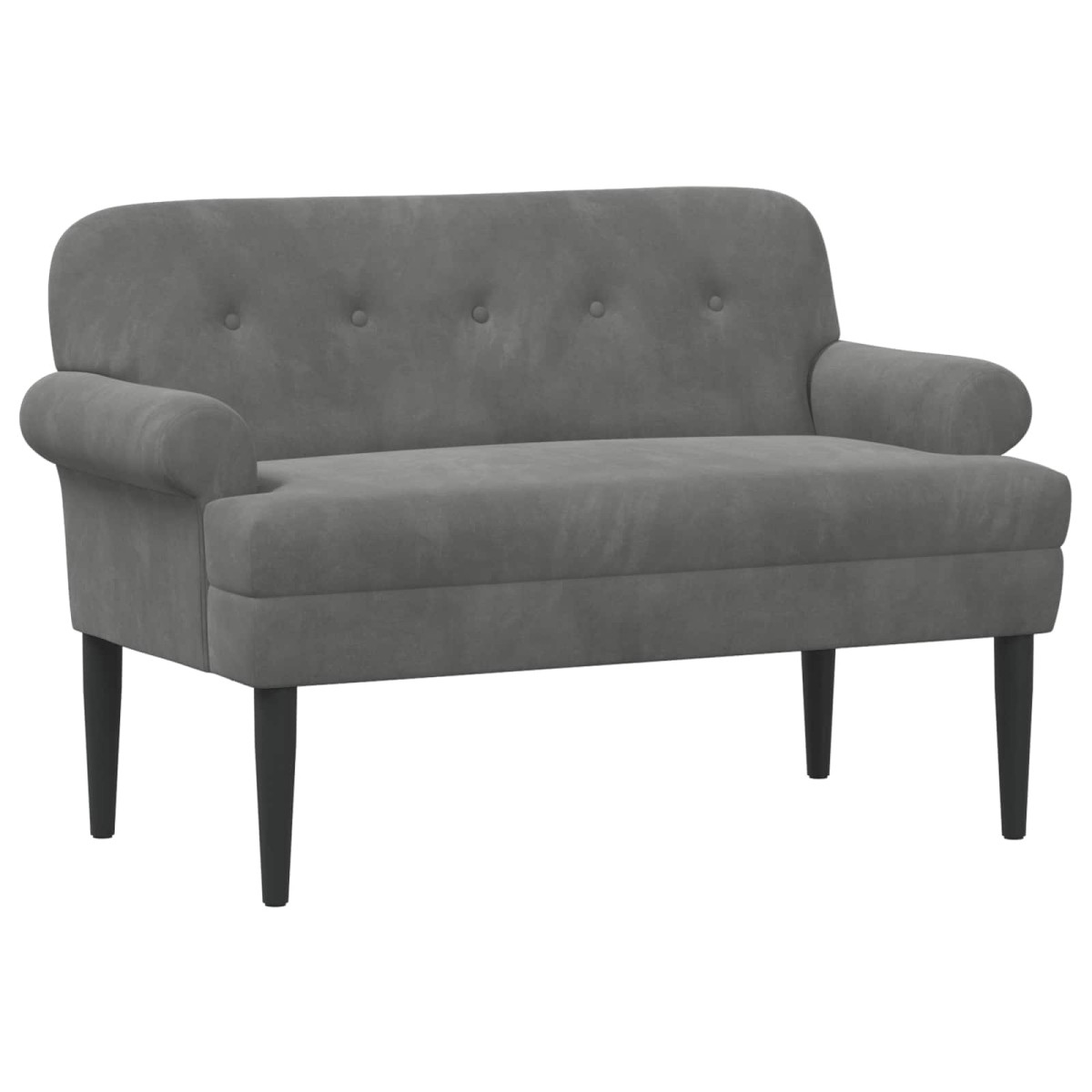 vidaXL Love seat με κουμπιά Σκούρο Γκρι 120 x 66 x 78 εκ. Βελούδο