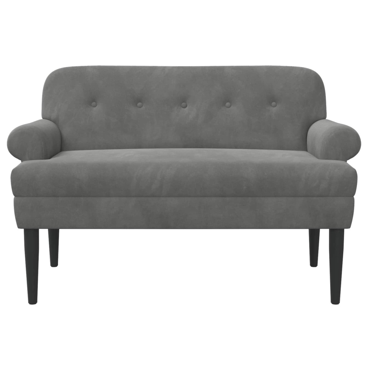 vidaXL Love seat με κουμπιά Σκούρο Γκρι 120 x 66 x 78 εκ. Βελούδο