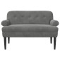 vidaXL Love seat με κουμπιά Σκούρο Γκρι 120 x 66 x 78 εκ. Βελούδο
