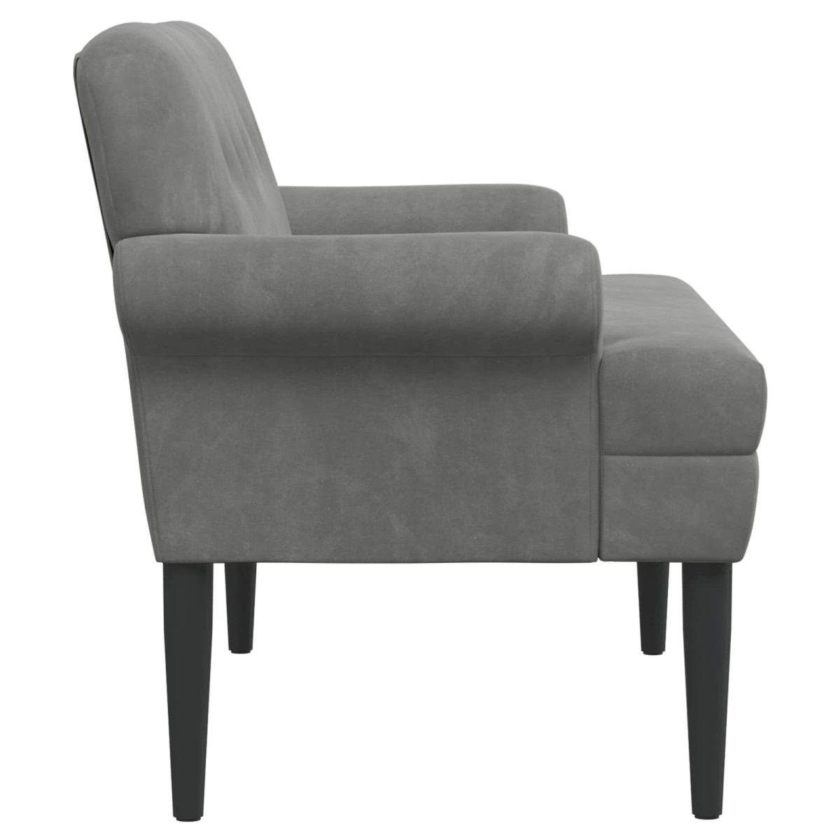 vidaXL Love seat με κουμπιά Σκούρο Γκρι 120 x 66 x 78 εκ. Βελούδο