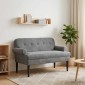 vidaXL Love seat με κουμπιά Σκούρο Γκρι 120 x 66 x 78 εκ. Βελούδο