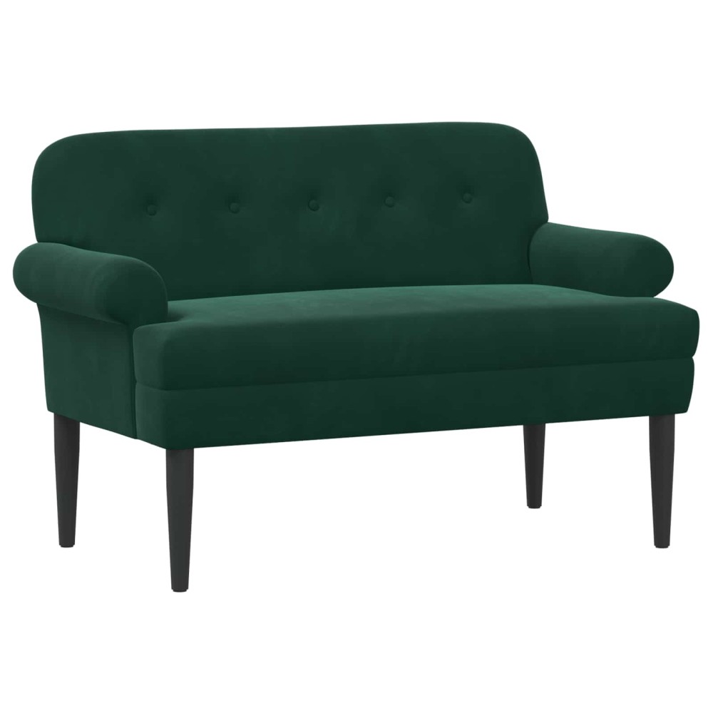 vidaXL Love seat με κουμπιά Σκούρο Πράσινο 120 x 66 x 78 εκ. Βελούδο