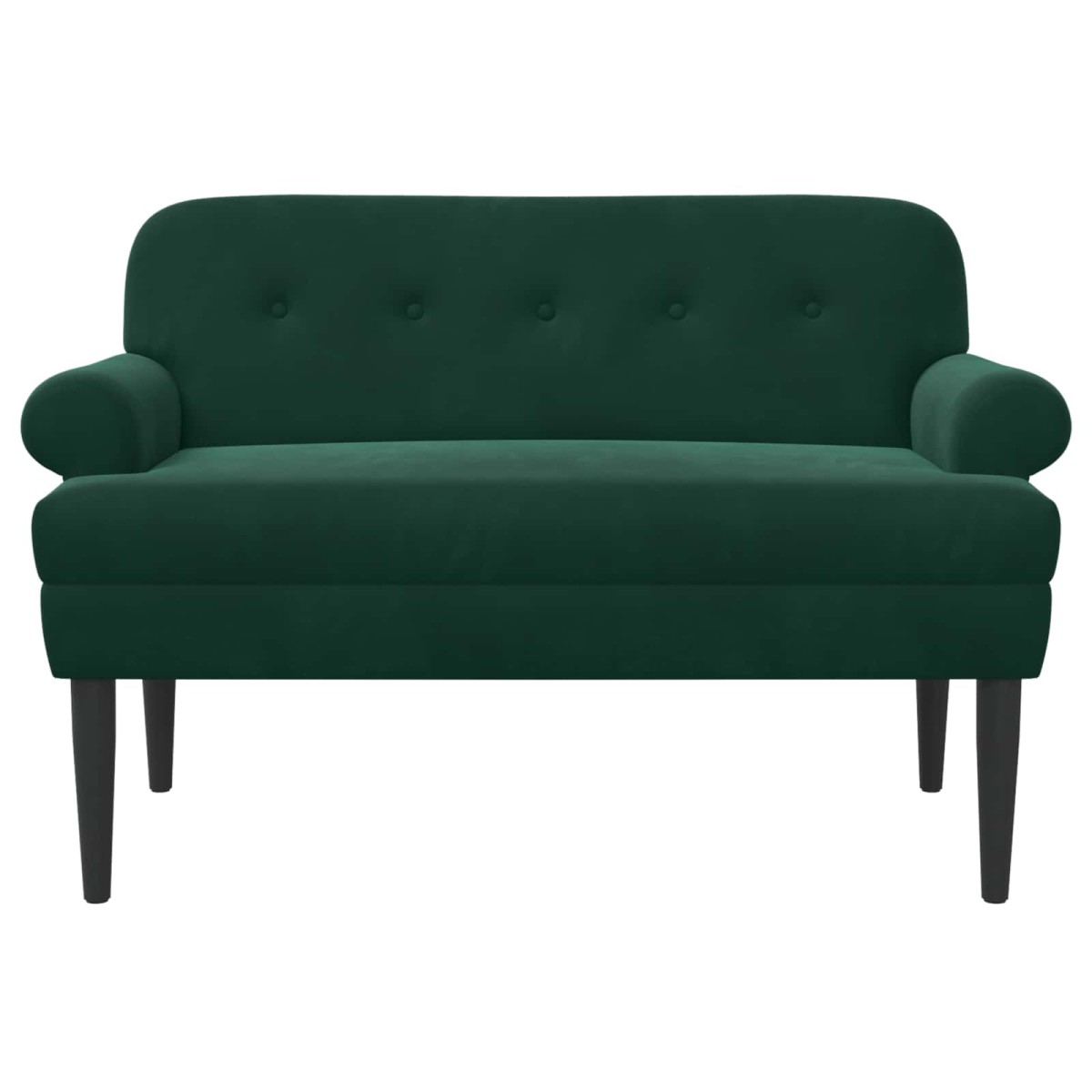 vidaXL Love seat με κουμπιά Σκούρο Πράσινο 120 x 66 x 78 εκ. Βελούδο