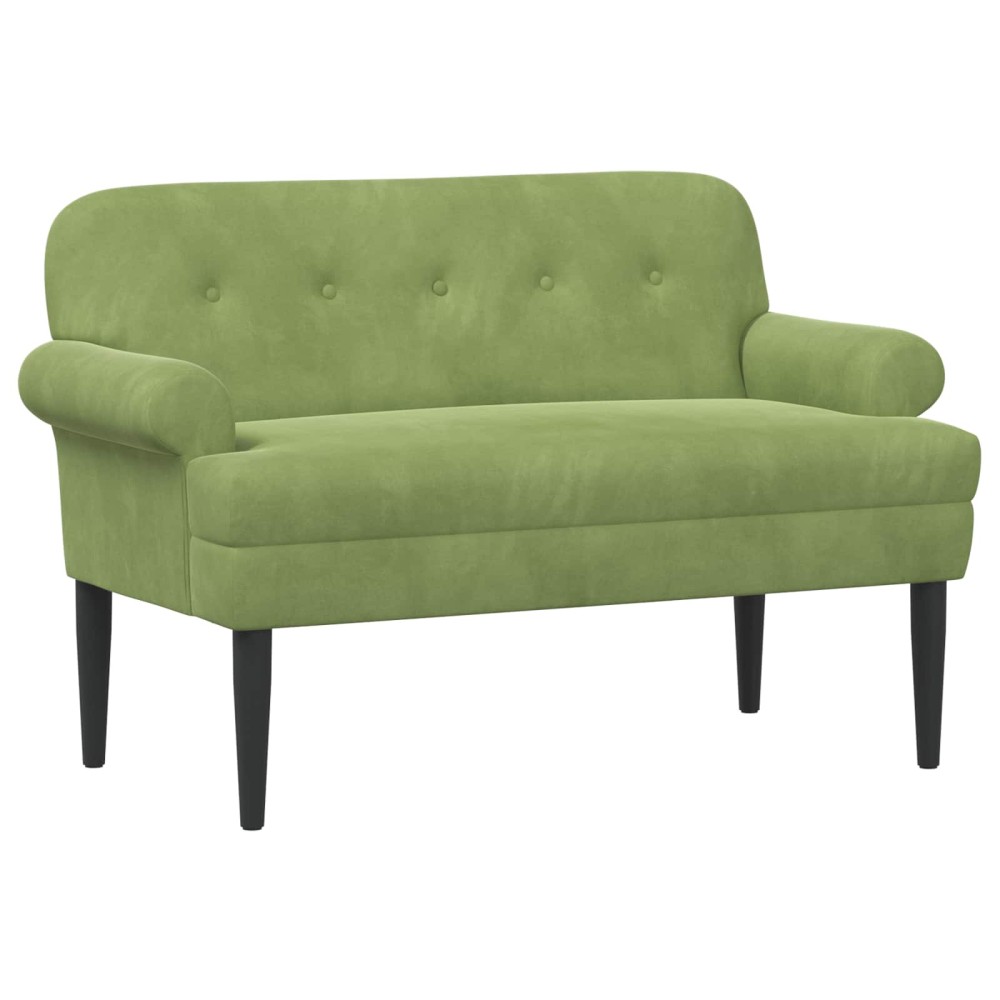 vidaXL Love seat με κουμπιά Ανοιχτό Πράσινο 120 x 66 x 78 εκ. Βελούδο