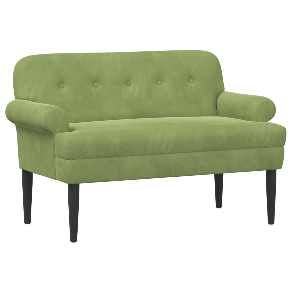 vidaXL Love seat με κουμπιά Ανοιχτό Πράσινο 120 x 66 x 78 εκ. Βελούδο