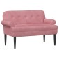 vidaXL Love seat με κουμπιά Ροζ 120 x 66 x 78 εκ. Βελούδο