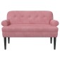 vidaXL Love seat με κουμπιά Ροζ 120 x 66 x 78 εκ. Βελούδο