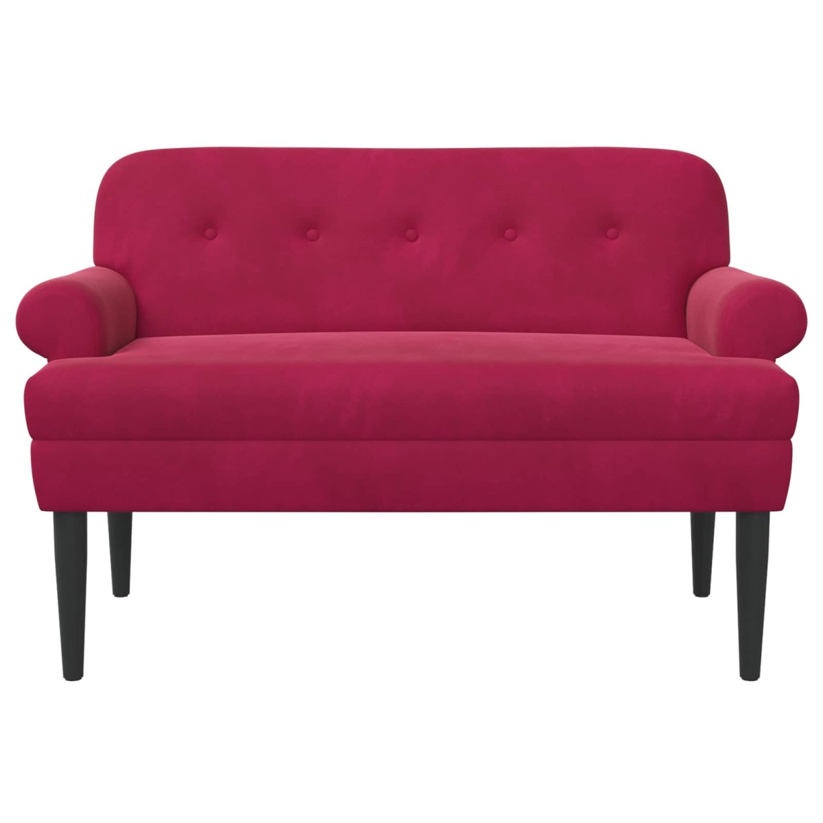 vidaXL Love seat με κουμπιά Κόκκινο 120 x 66 x 78 εκ. Βελούδο