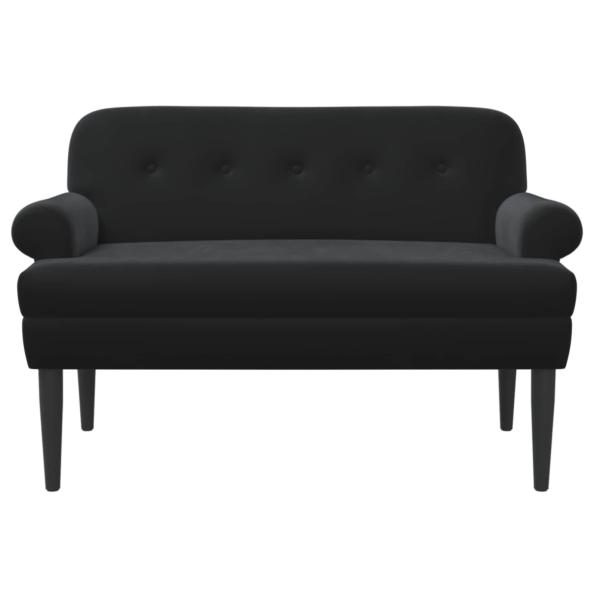 vidaXL Love seat με κουμπιά Μαύρο 120 x 66 x 78 εκ. Βελούδο