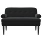 vidaXL Love seat με κουμπιά Μαύρο 120 x 66 x 78 εκ. Βελούδο
