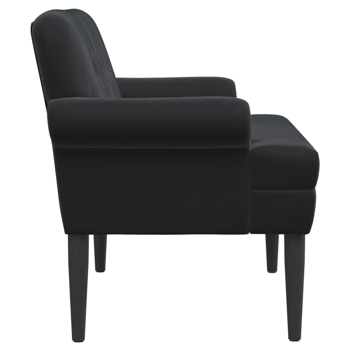vidaXL Love seat με κουμπιά Μαύρο 120 x 66 x 78 εκ. Βελούδο
