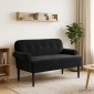 vidaXL Love seat με κουμπιά Μαύρο 120 x 66 x 78 εκ. Βελούδο