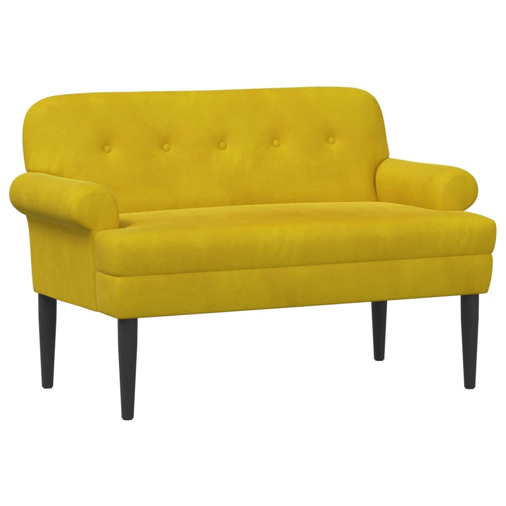 vidaXL Love seat με κουμπιά Κίτρινο 120 x 66 x 78 εκ. Βελούδο