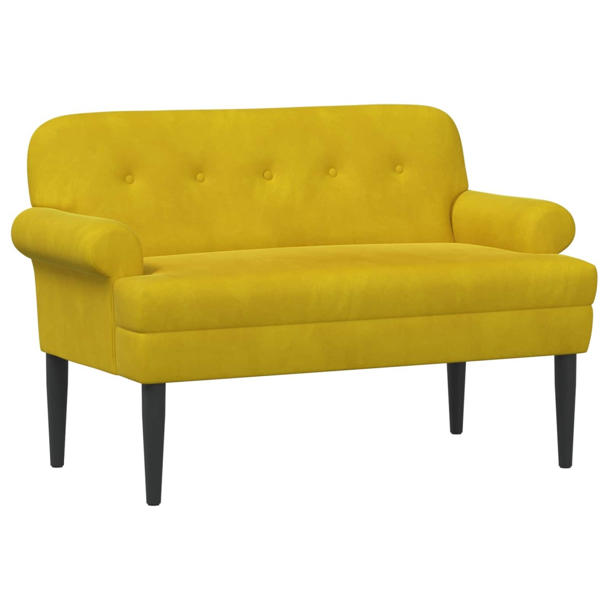 vidaXL Love seat με κουμπιά Κίτρινο 120 x 66 x 78 εκ. Βελούδο
