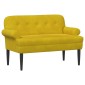 vidaXL Love seat με κουμπιά Κίτρινο 120 x 66 x 78 εκ. Βελούδο