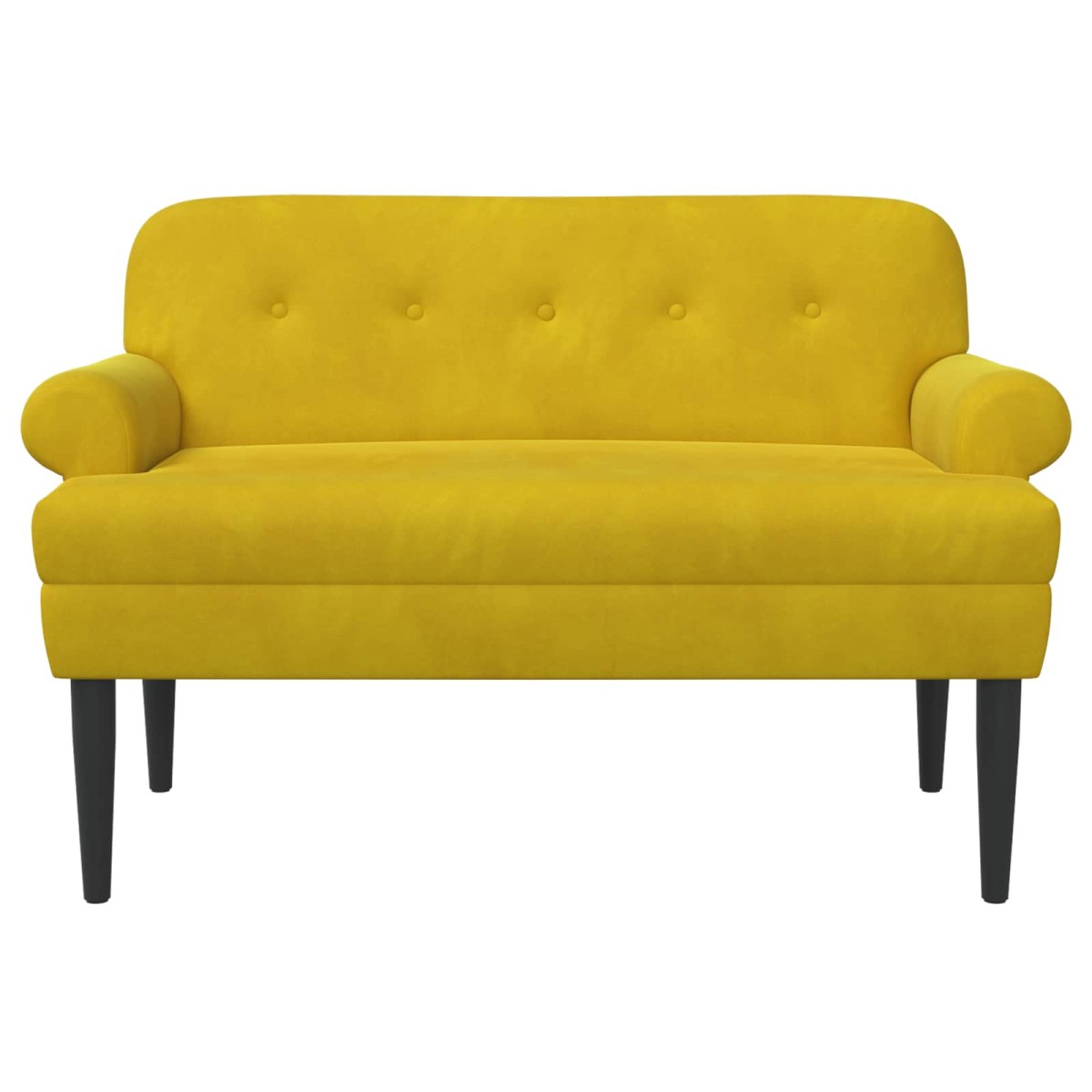 vidaXL Love seat με κουμπιά Κίτρινο 120 x 66 x 78 εκ. Βελούδο