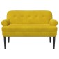 vidaXL Love seat με κουμπιά Κίτρινο 120 x 66 x 78 εκ. Βελούδο