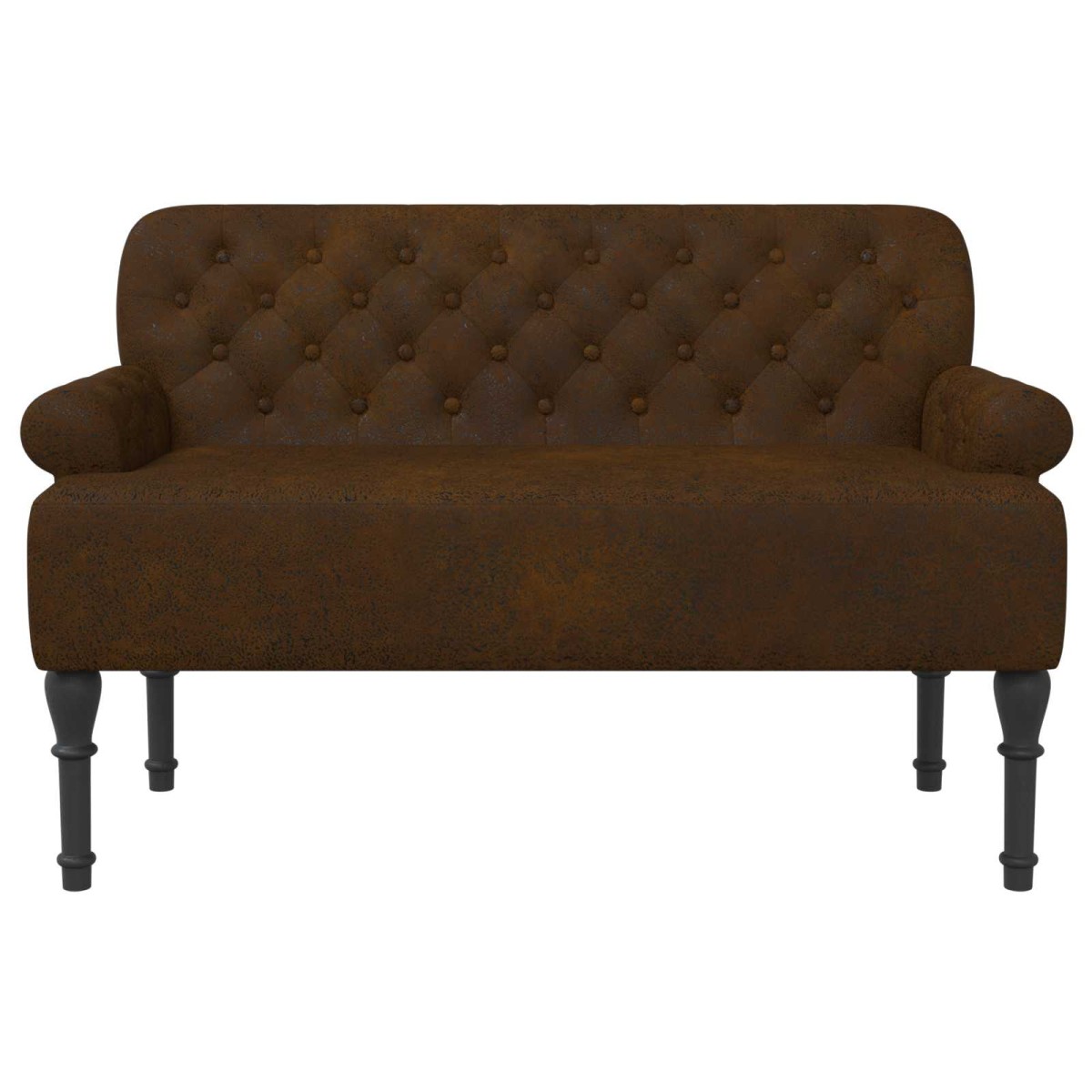 vidaXL Love seat με κουμπιά Καφέ 120 x 65 x 78 εκ