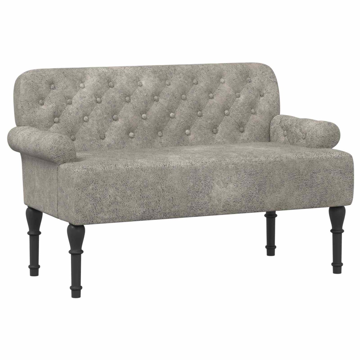 vidaXL Love seat με κουμπιά Ανοιχτό γκρι 120 x 65 x 78 εκ