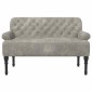 vidaXL Love seat με κουμπιά Ανοιχτό γκρι 120 x 65 x 78 εκ
