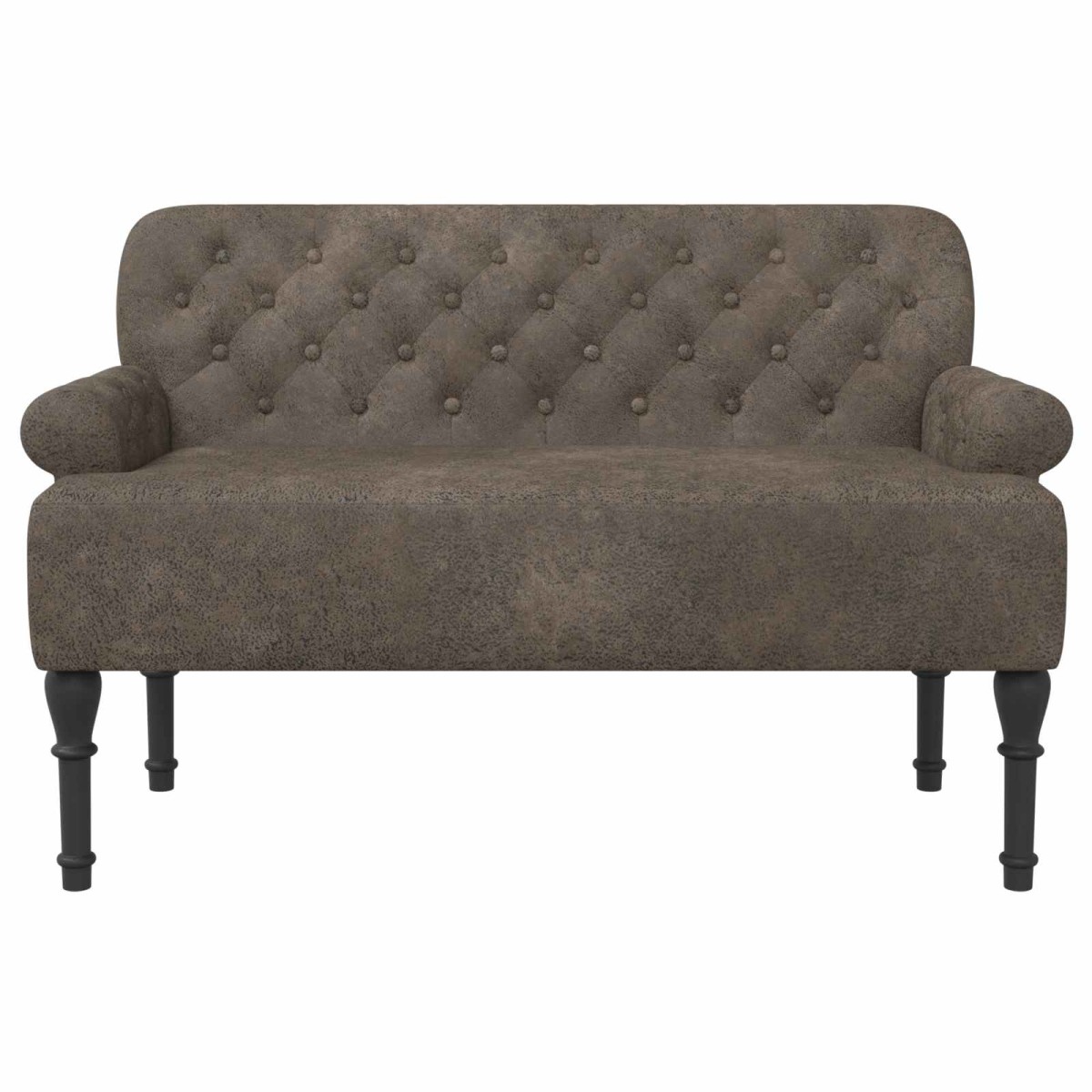 vidaXL Love seat με κουμπιά Σκούρο Γκρι 120 x 65 x 78 εκ