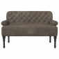 vidaXL Love seat με κουμπιά Σκούρο Γκρι 120 x 65 x 78 εκ