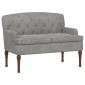 vidaXL Love seat με κουμπιά Ανοιχτό γκρι 111 x 65 x 79 εκ Βελούδο
