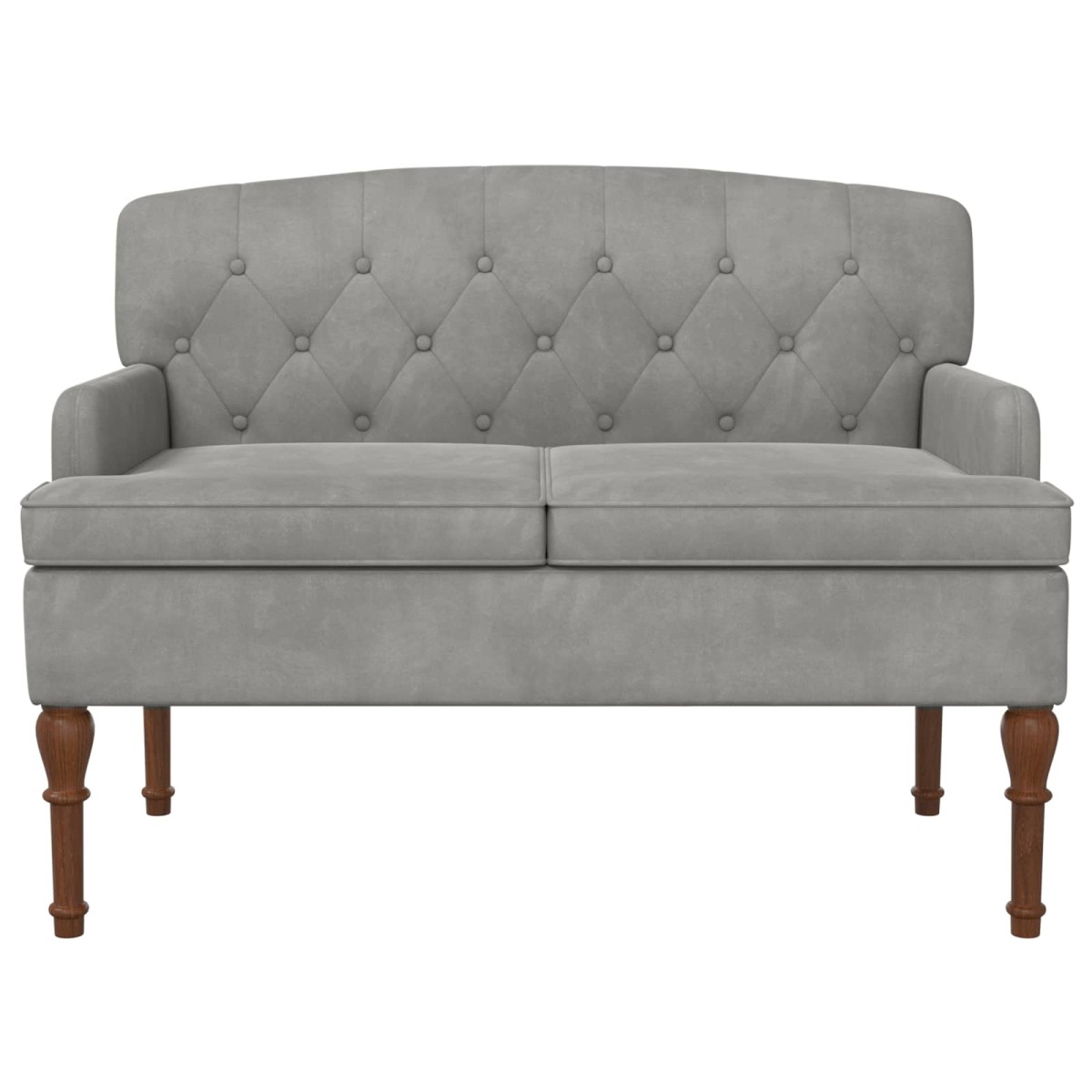 vidaXL Love seat με κουμπιά Ανοιχτό γκρι 111 x 65 x 79 εκ Βελούδο