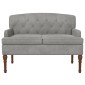 vidaXL Love seat με κουμπιά Ανοιχτό γκρι 111 x 65 x 79 εκ Βελούδο